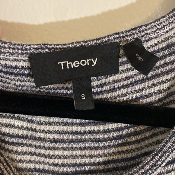 Theory Space-Dye Tank Racerback Midi Dress Blue and White Sz Small - Picture 5 of 13